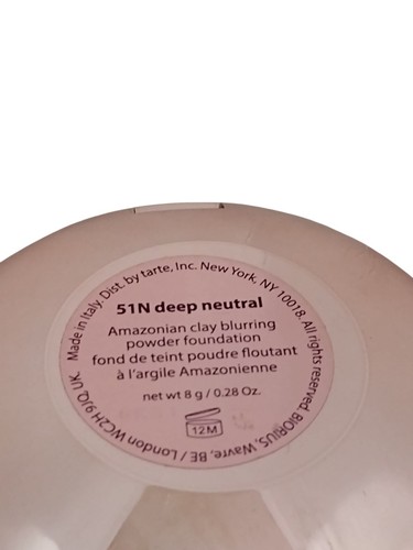 tarte AMAZONIAN CLAY BLURRING POWDER FOUNDATION Matte Finish 8g 51N DEEP NEUTRAL - Picture 15 of 24