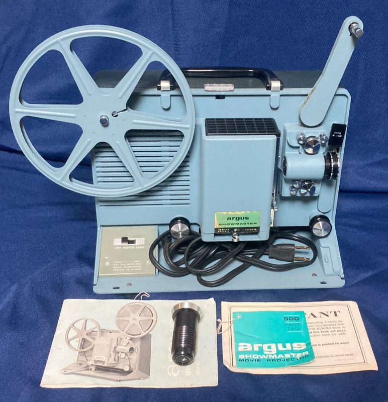 ARGUS Showmaster 500 8mm Projector WORKS xtra zoom lens