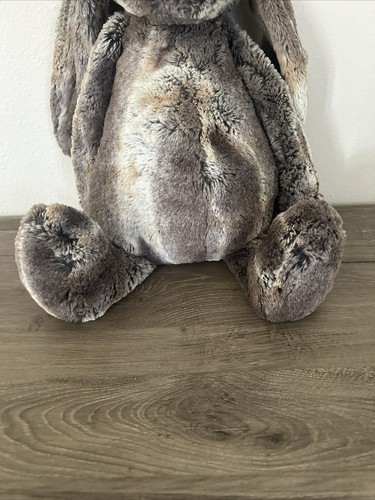 Jellycat Bunny Rabbit Bashful Woodland Gray 20”Jumbo Plush Stuffed Animal Grey - Picture 2 of 6