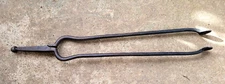 A VERY RARE FINE 18TH CENTURY AMERICAN 29" WROUGHT IRON HEARTH FIREPLACE TONGS