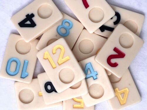 Rummy-O Tiles Individual Thick Smooth Back Replacement Game Pieces Cardinal1970s - Picture 2 of 2