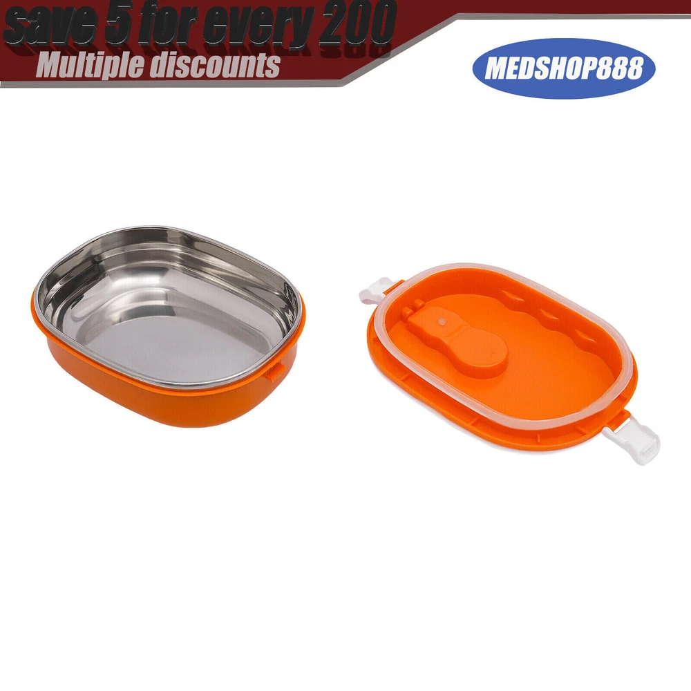 Lunch Box 0.9L/30.4oz Warmer Bento Box Portable Food Container Stainless Steel