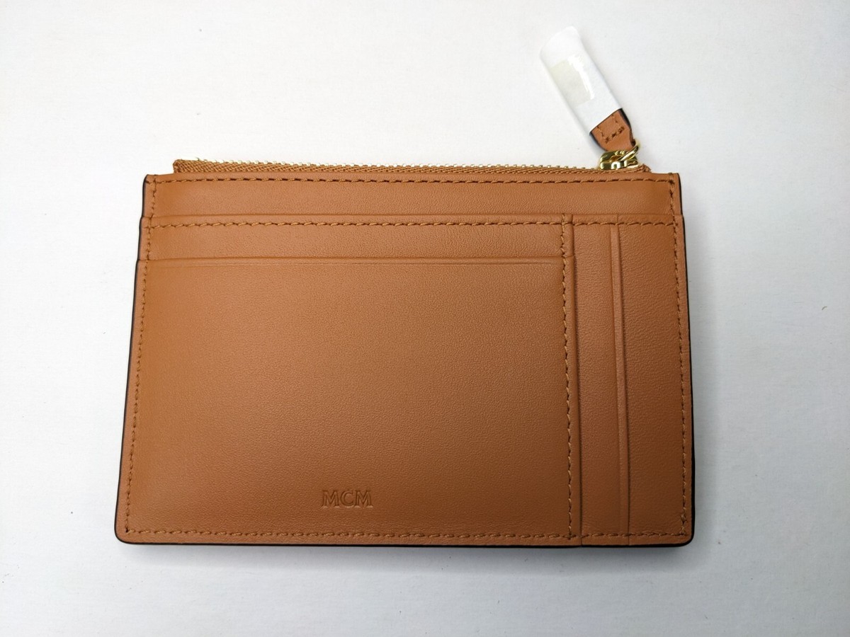MCM Mode travia card holder in spanish leather Brown Small