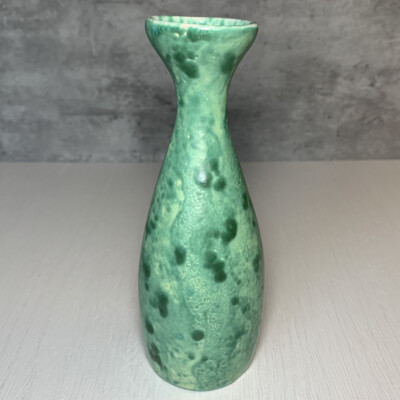 Vintage Studio Art Pottery Matte Green Drip Glaze Bottle Neck Bud Vase ...