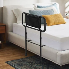 Adjustable Bedside Rail Bed Rail W/ Side Pocket For Pregnant Elderly 299.83 Lbs