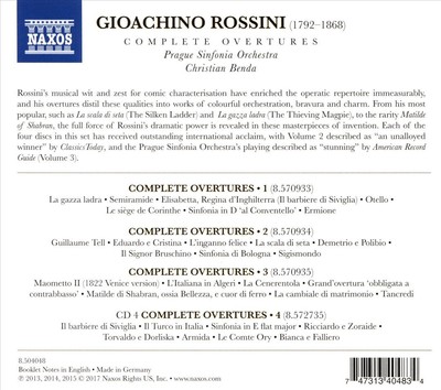 CHRISTIAN BENDA / PRAGUE SINFONIA ORCHESTRA GIOACHINO ROSSINI: COMPLETE OVERTURE