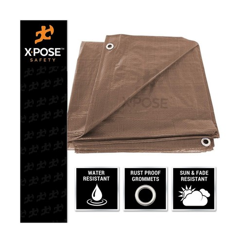 Multipurpose Protective Cover Brown Poly Tarp 10' x 15' - Durable, Water Resi... - Picture 2 of 4