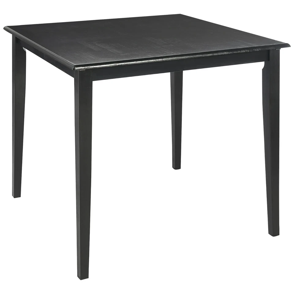 Modern Contemporary Black Solid Wood Counter-Height Dining Table and 4 Chair Set - Image 4 of 4