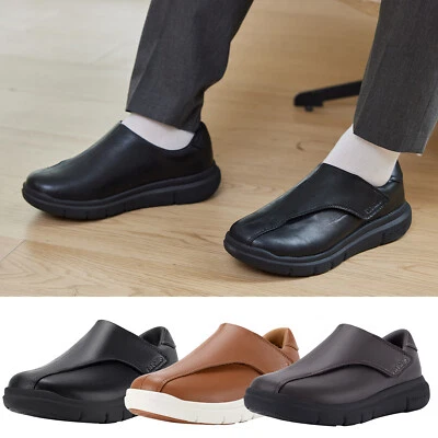 FitVille Herren Diabetiker Leder Freizeitschuhe Weit Schuhe mit Klettverschluss