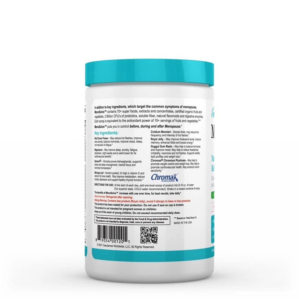 Greens First MenoSolve Plus Probiotics Powder - Natural Relief for Menopause ... - Image 3 of 4