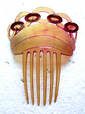 Victorian hair comb steer horn cable design hair accessory  display picture 1