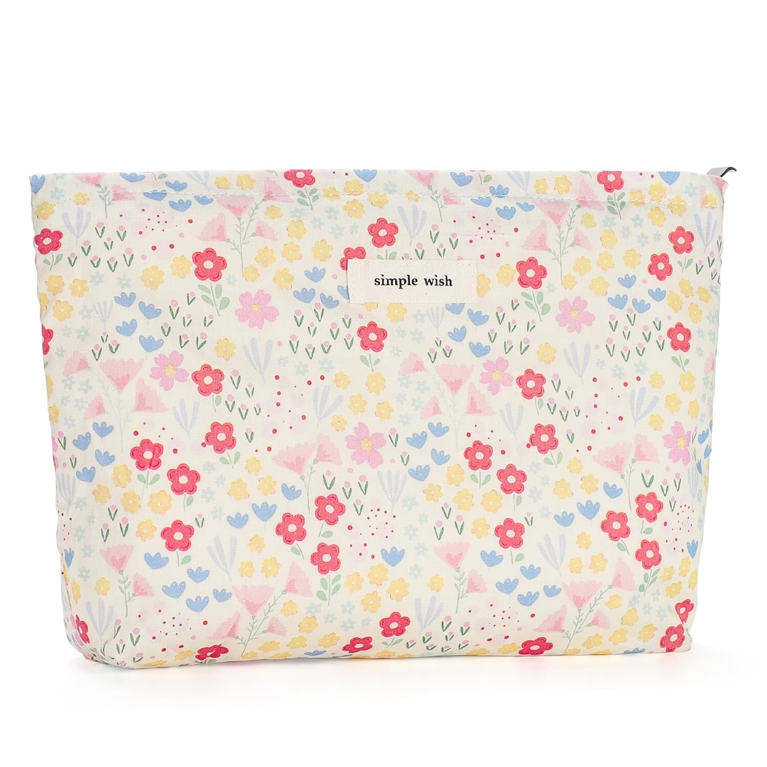 Sightor Large Floral Canvas Makeup Bag High Capacity Cosmetic Organizer