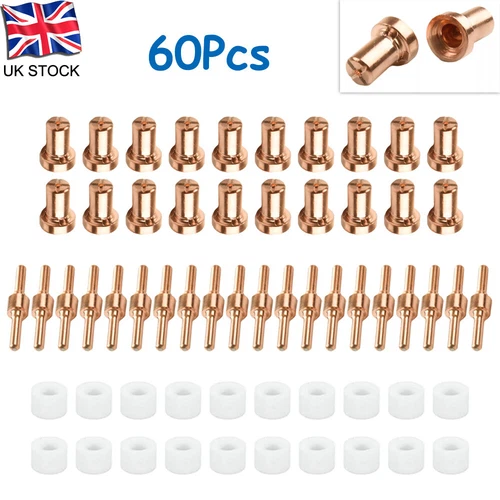 60 Pcs PT-31 LG-40 Plasma Cutter Electrode Tips Kit For Parkside Cutting Torch