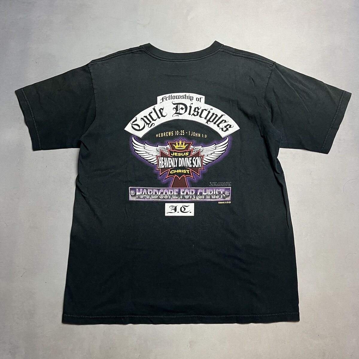Vintage Heavenly Divine Son Harley Davidson Parody Jesus Tee Vintage Heavenly Divine Son Harley Davidson Parody Jesus Tee