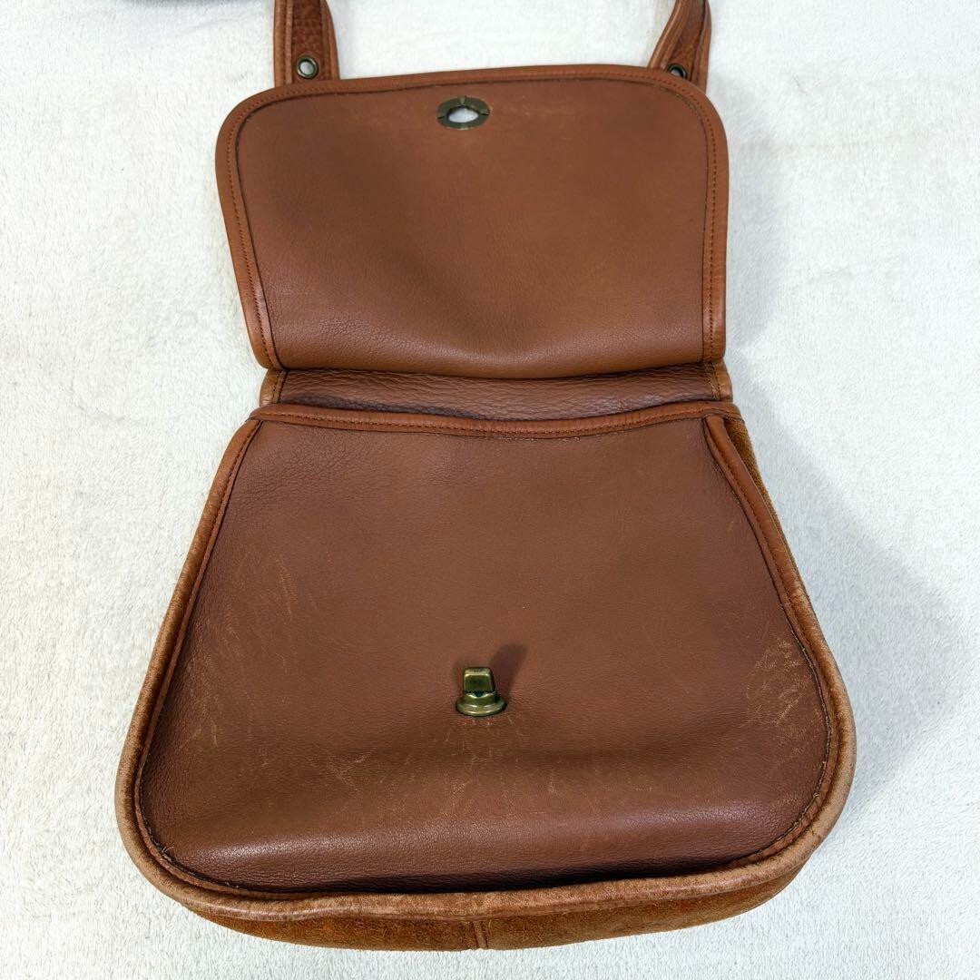 COACH old Coach 9014 Berkeley Saddle Bag Brown Pebbled Leather 