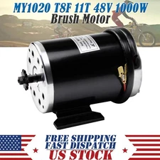 MY1020 T8F 11T 48V 1000W Brush Motor For Go Kart ATV Quad E-Bike Scooter Razor