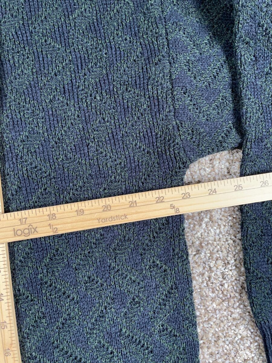 VTG Jantzen Textured Cardigan Adult Medium Dark Blue Green VTG Jantzen Textured Cardigan Adult Medium Dark Blue Green