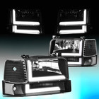 FOR 1992-1996 FORD F150-F350 LED DRL HEADLIGHT CORNER/ BUMPER LAMPS 6 PCS BLACK