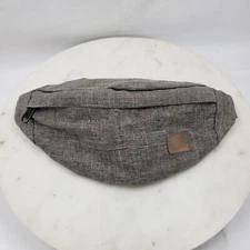 Tinyat Crossbody Bag Fanny Pack Gray/Orange Zip Across Belt Bag 10"x5"