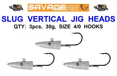 SAVAGE GEAR SANDEEL SLUG VERTICAL JIG HEADS FOR V2 WEEDLESS TAILS BLACK  MINNOW UK