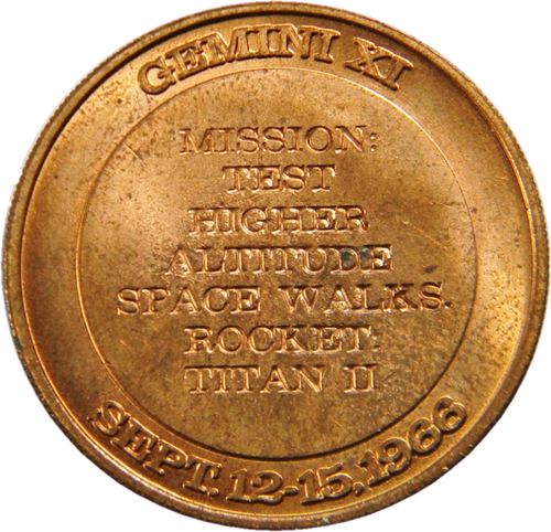 Medalla Gemini Conrad Gordon G XI 1966 (01606) - Imagen 2 de 2