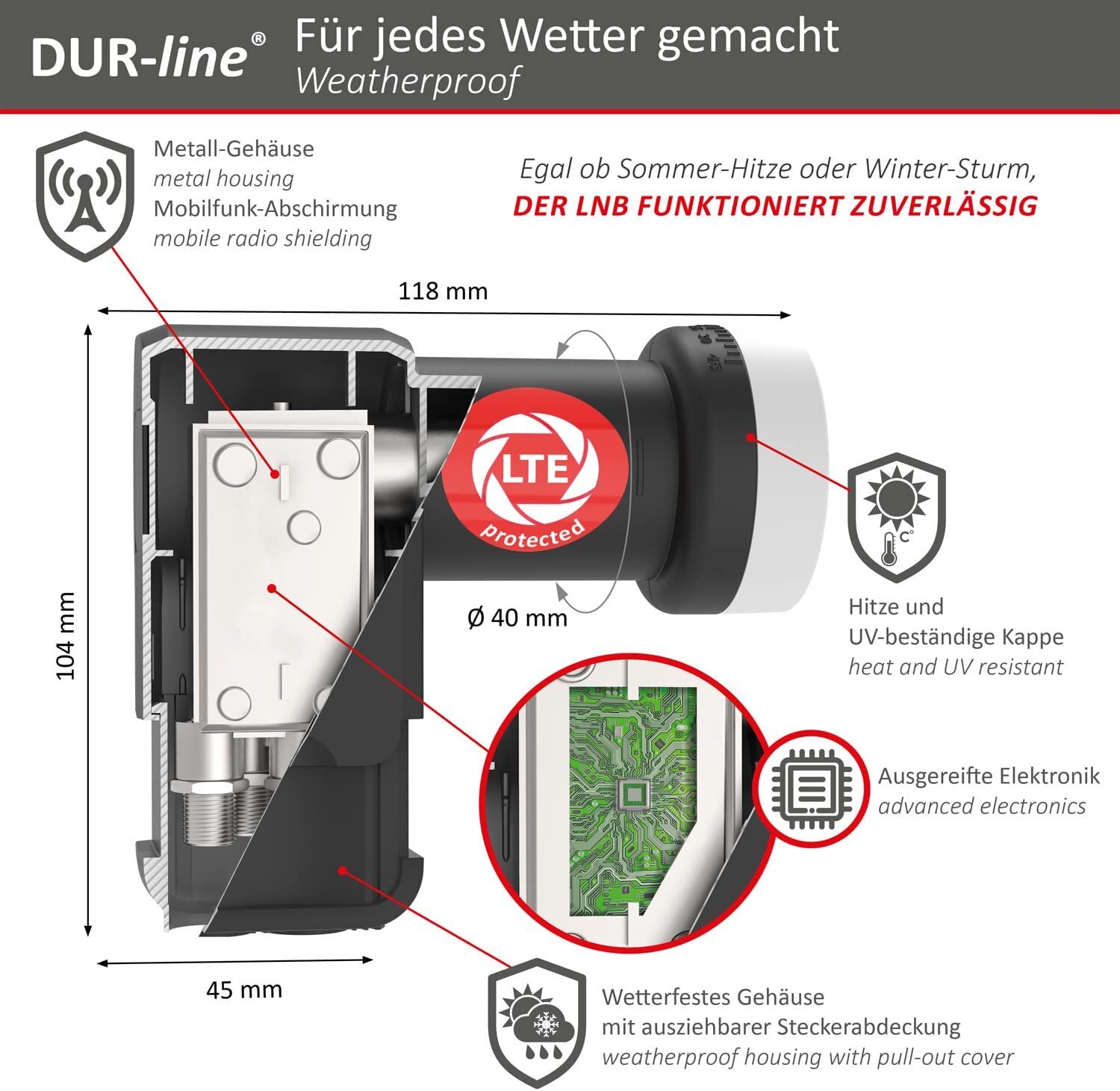 Thumbnail - Dur-line +ultra Premium Quattro Lnb Für Multischalter Lte-filter