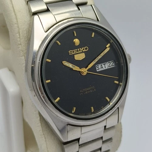 Seiko 5 Automatic 6309-6240 Day/Date Black Dial Vintage Men’s Watch