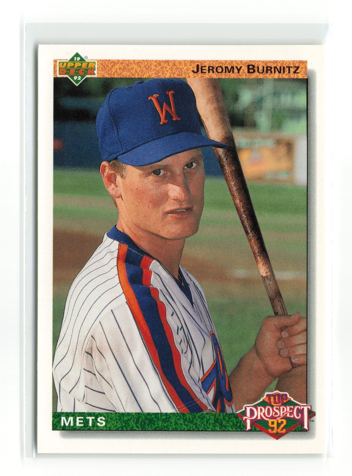 1992 UPPER DECK TOP PROSPECT JEROMY BURNITZ #65 METS