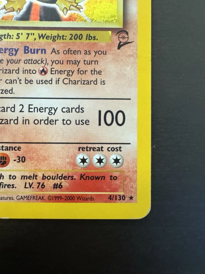 Charizard 4/130 Holo Rare Base Set 2 Pokemon Card DMG - Image 4 of 4