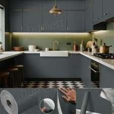 10M Thick Self Adhesive Insulation Thermal Wallpaper Plain Linen Wall Sticker UK