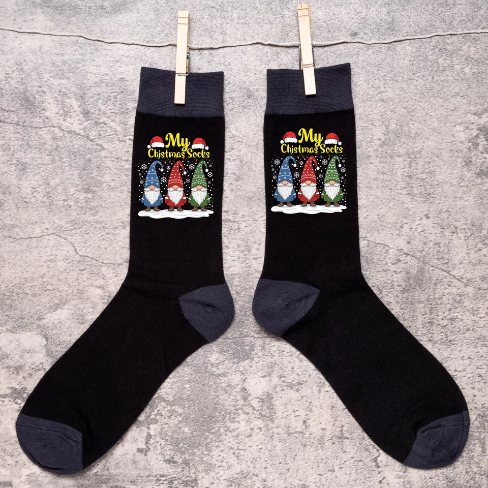 My Christmas Socks Gonk Funny Xmas Men's Black Christmas Gift  - Image 4 of 4