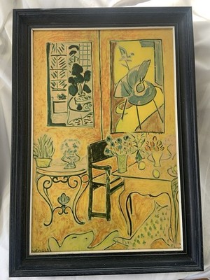 Vintage Poster Print - Interior in Yellow and Blue Henri Matisse Art Board See