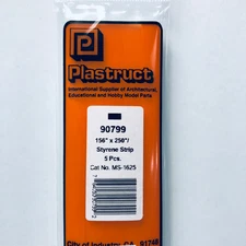 Plastruct 90799 Styrene Rectangle Strip 5/32"x 1/4"x 10" (5)