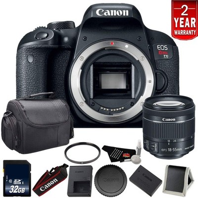 Canon EOS Rebel T7i Digital SLR Camera +18-55mm Lens 1894C002 Bundle +32GB Memor