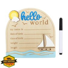 DUOJINSANXI Baby Announcement Sign Dark Blue