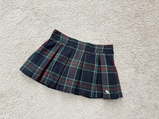 Vintage Y2K Abercrombie Fitch Women's Plaid Pleated Wool Blend Academia Skirt