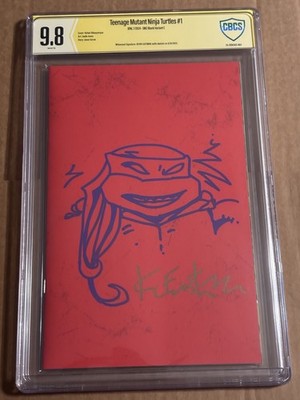 Teenage Mutant Ninja Turtles #1 SMZ Blank Cover By KEVIN EASTMAN Sketch CBCS 9.8