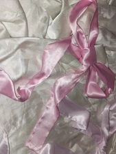 VTG SATIN SHINY NIGHTGOWN ROBE SASH BELT WAIST TIES BELT PAIR PINK LILAC NWT