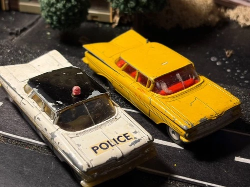 VINTAGE CORGI TOYS CHEVROLET IMPALA TAXI & POLICE CARS ORIGINAL