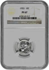 1953 10C Proof Silver Roosevelt Dime Graded NGC PF 67