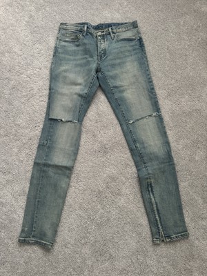 MNML Men's M1 Denim Blue Jeans  Ankle Zipper Mens 31