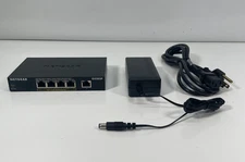 Netgear GS305P v2 5-Port Unmanaged PoE+ Gigabit Switch with AC Adapter - Black