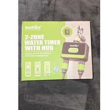 RainPoint WiFi 2-Zone Smart Garden Hose Water Timer with brass inlet