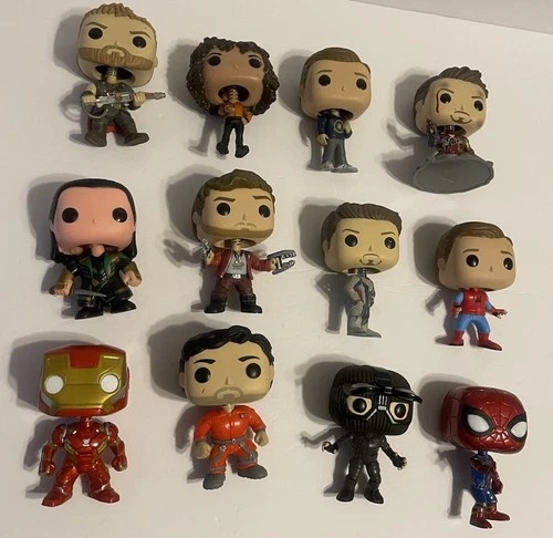 Loose Funko Pop Marvel Vinyl Bobblehead Figure Lot Avengers Spider Man, Thor ETC