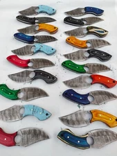 Lot of 20 6 inch HANDMADE DAMASCUS STEEL SKINNER HUNTING KNIVES