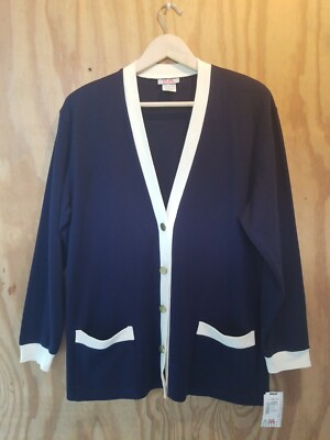 E.B Wards Women's Vintage Jacket Long Sleeve V-Neck Button Up Pockets. Size M