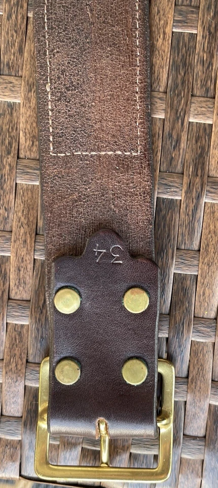 Cinturón insertable de cuero marrón y naranja charol Joed Nyovee. Hebilla extraíble. 34 Foto 4 de 4