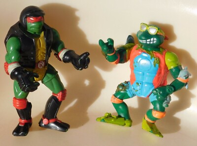 VTG TMNT Biker Raphael Sewer Surfer Mike 1990 & 1997 Figures