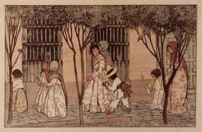 Sunday Morning   Helen Hyde 1912 Color Woodcut ukiyo-e influence Art Print