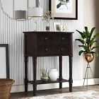 New ListingConsole Table Sofa Table with Three Storage Drawer and Bottom Shelf for Entryway